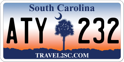 SC license plate ATY232