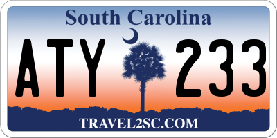 SC license plate ATY233