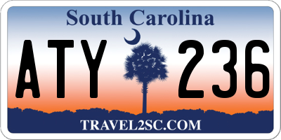 SC license plate ATY236