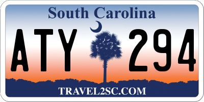 SC license plate ATY294