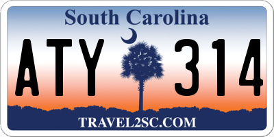 SC license plate ATY314
