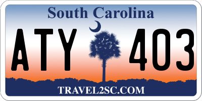 SC license plate ATY403