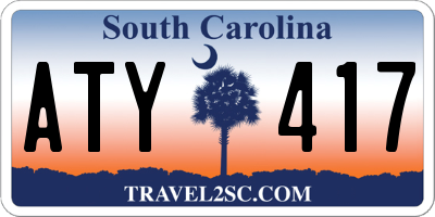 SC license plate ATY417
