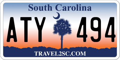 SC license plate ATY494