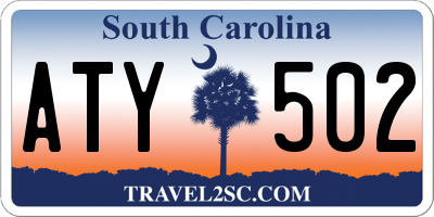 SC license plate ATY502