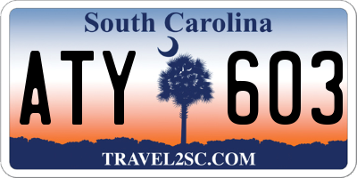 SC license plate ATY603