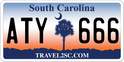 SC license plate ATY666
