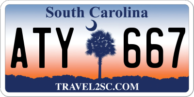 SC license plate ATY667