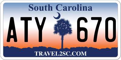 SC license plate ATY670