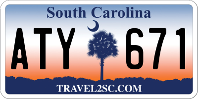 SC license plate ATY671