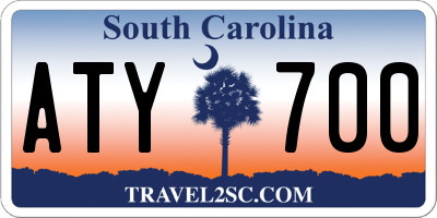 SC license plate ATY700