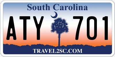 SC license plate ATY701