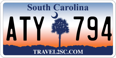 SC license plate ATY794