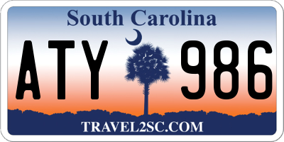 SC license plate ATY986