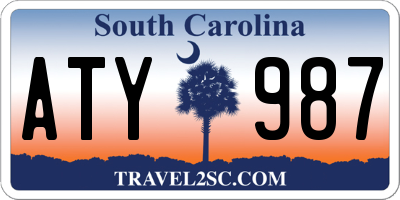 SC license plate ATY987