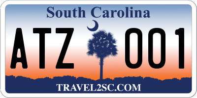 SC license plate ATZ001