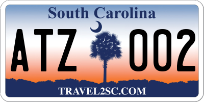 SC license plate ATZ002