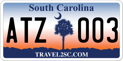 SC license plate ATZ003