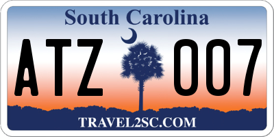 SC license plate ATZ007