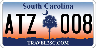 SC license plate ATZ008