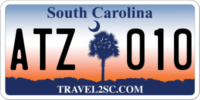 SC license plate ATZ010