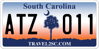 SC license plate ATZ011