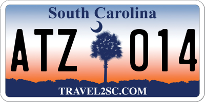 SC license plate ATZ014