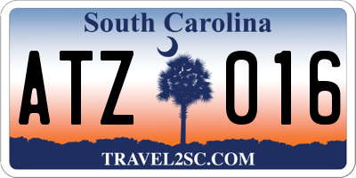 SC license plate ATZ016