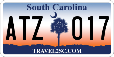 SC license plate ATZ017