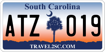 SC license plate ATZ019