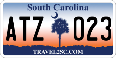 SC license plate ATZ023