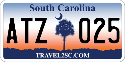 SC license plate ATZ025