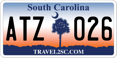 SC license plate ATZ026