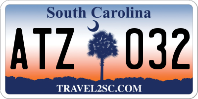 SC license plate ATZ032