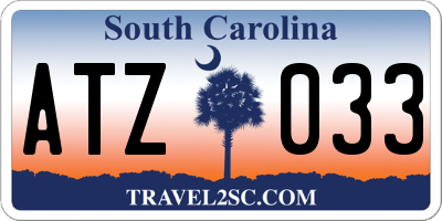SC license plate ATZ033