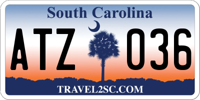 SC license plate ATZ036