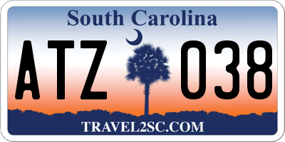SC license plate ATZ038