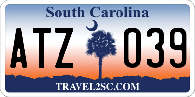 SC license plate ATZ039
