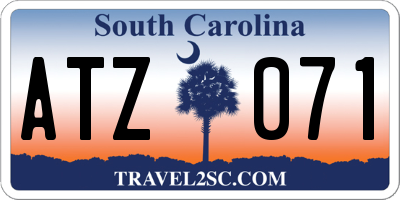 SC license plate ATZ071