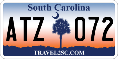 SC license plate ATZ072