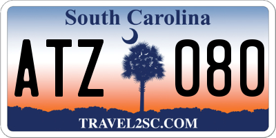 SC license plate ATZ080