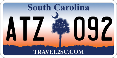 SC license plate ATZ092