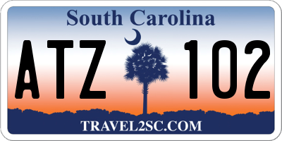 SC license plate ATZ102
