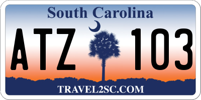 SC license plate ATZ103