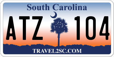 SC license plate ATZ104
