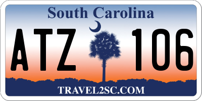 SC license plate ATZ106