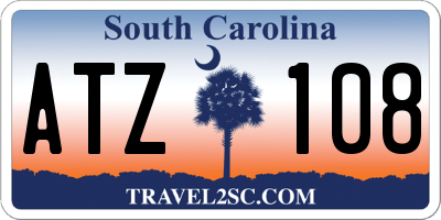 SC license plate ATZ108