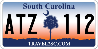 SC license plate ATZ112