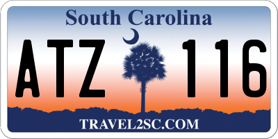 SC license plate ATZ116