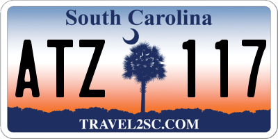 SC license plate ATZ117